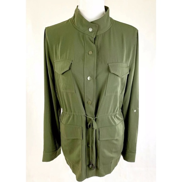 Chelsea & Theodore Jackets & Blazers - CHELSEA THEODORE Army Green Lightweight Jacket